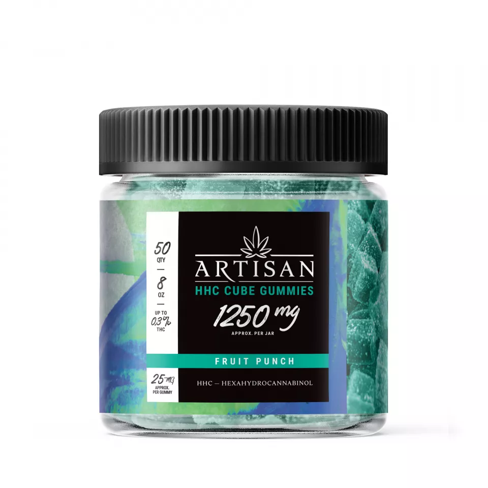 Artisan HHC THC Cube Gummies - Fruit Punch - 1250MG - Image 2
